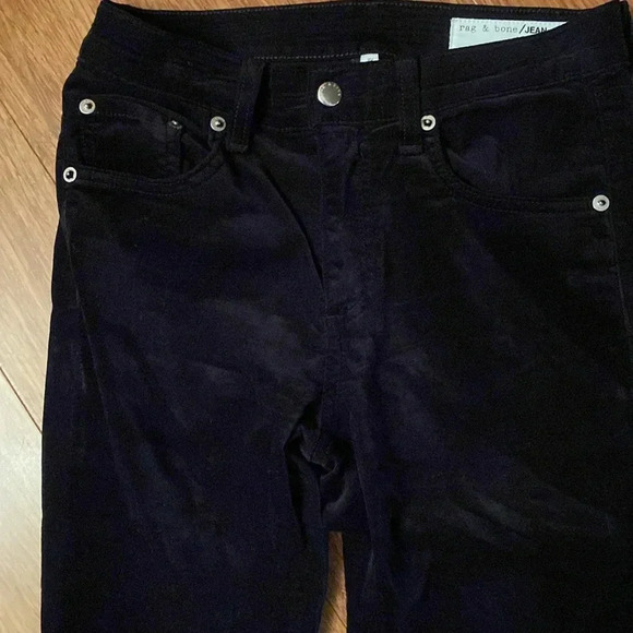 Rag & Bone women’s 10 in Capri - black velvet - size 26 - skinny - Picture 2 of 9